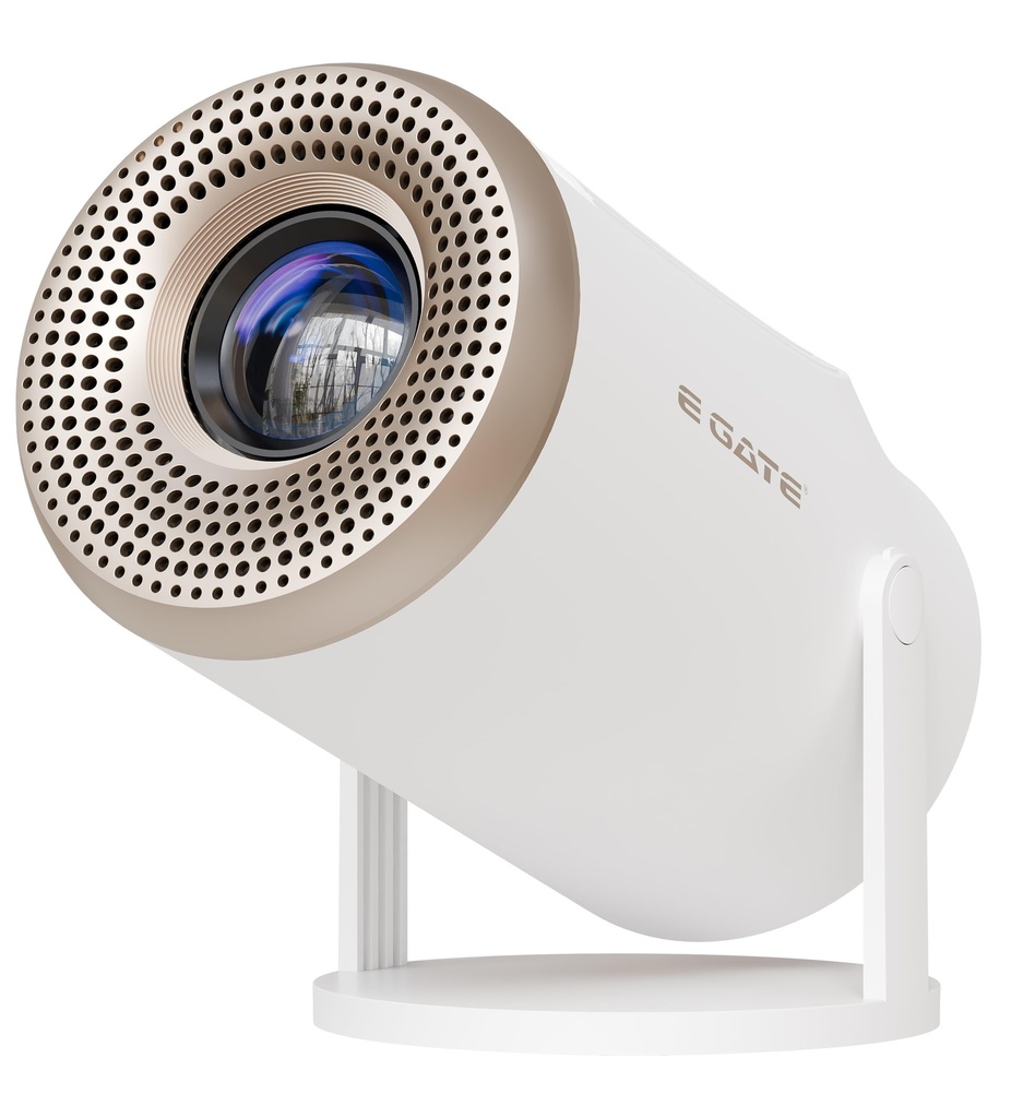 E GATE Atom 2X+ Smart Projector 4k Ultra HD, 9000 Lumens | Built-in Live TV (120+ Channels no Subscription Required) | 200 ISO, 1080p & 4K Support, Auto Keystone | Netflix, Prime, WiFi & BT, eGate