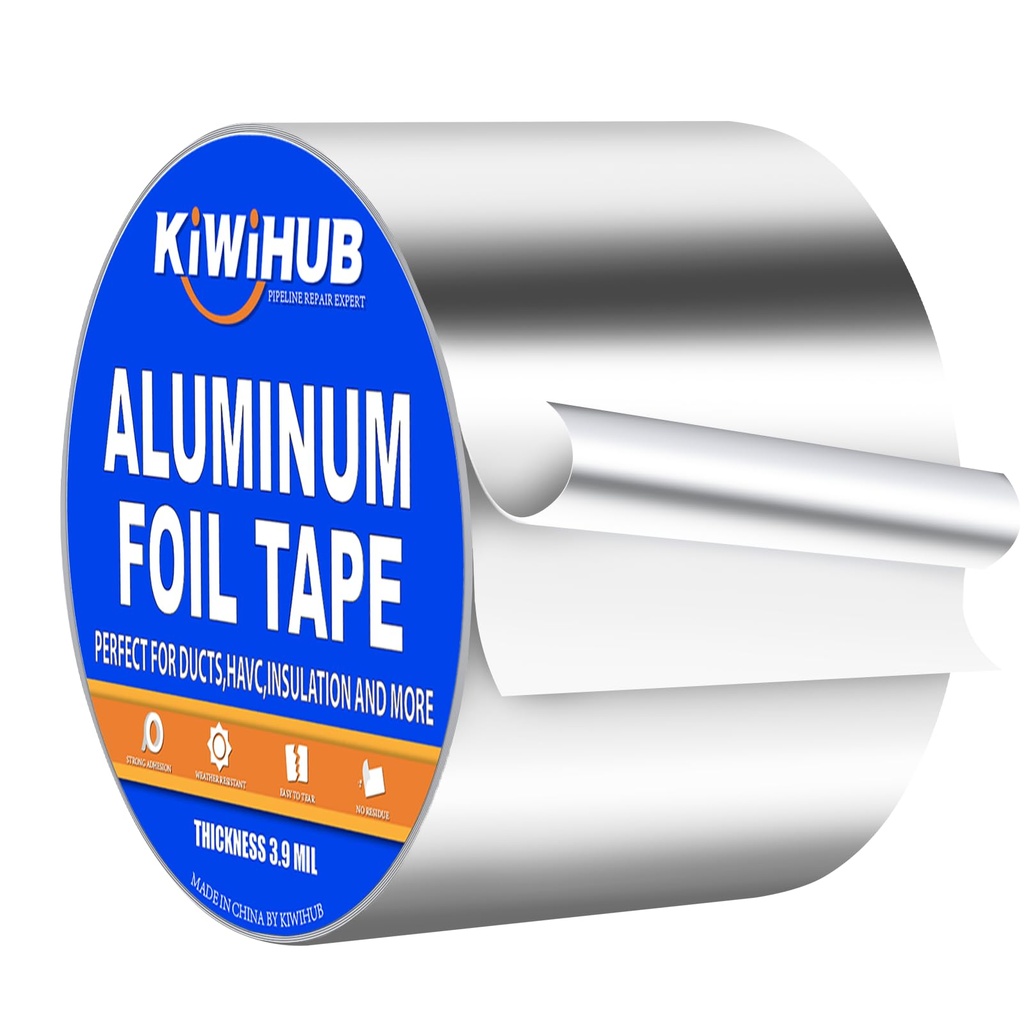 Aluminum Foil Tape, 3in x 65ft 3.9Mil, Heavy Duty HVAC Tape