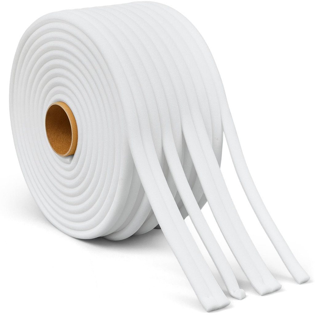 Pangda 1 Roll Soft Edge Foam Masking Tape, 1/2 Inch X 54 Yards, White