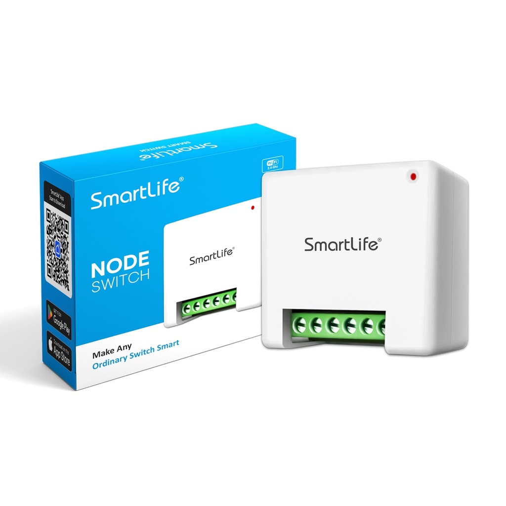 SmartLife Wi-fi 2 Node Smart Switch Module | 2.4GHz Wi-Fi +BLE | No Hub Required | Compatible with Alexa, Assistant, HA, IFTTT & SmartLife App