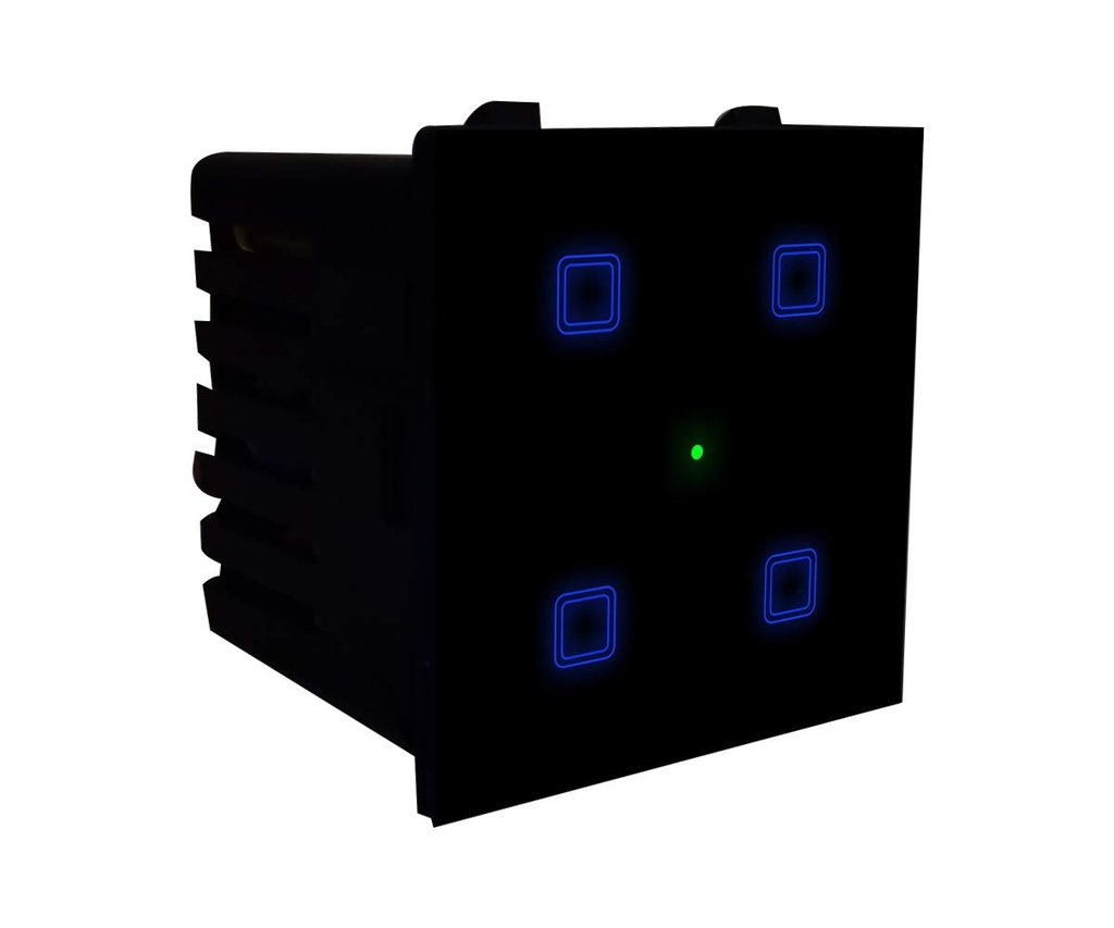 Smarteefi Touch 4 Port WiFi Smart Switch, Execute Schedule Even if no Internet, Compatible with Alexa/ Home (Black)