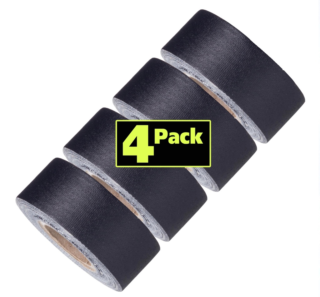 Gaffer Power Mini Gaffer Tape, Black, 1 Inch x 8 Yards, 4 Pack