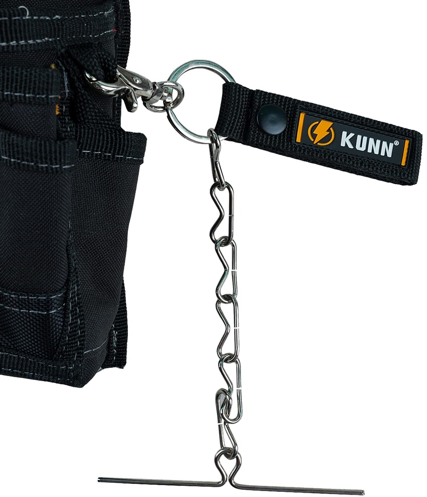 KUNN Electrical Tape Holder, Dual-Use Thong, Enhanced Fast Holder Chain for Tool Belt With Keyring, Snap Loop and Button