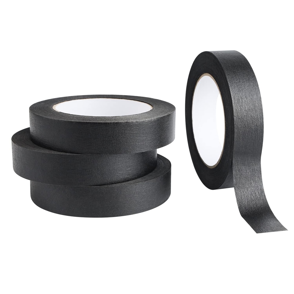 Lichamp 4 Pack Black Painters Tape 1 inch