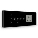 IOTICS Smart Wifi Switch Board: 3 x Switch, 1 Fan & 1 Smart Plug Module. Touch Control, Remote, App Control. Voice Control with Alexa & Assistant. Smart Touch Switch Board For Home Automation (Black)