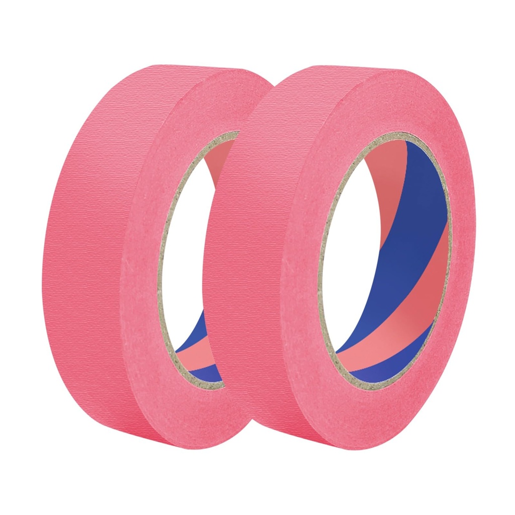 Painters Tape, 1 inch x 55 Yards x 2 Rolls Pink Painters Masking Tape for Indoor and Outdoor Use, Medium Adhesive Paint Tape for DIY Crafts, Arts, Painting, Easy Removal