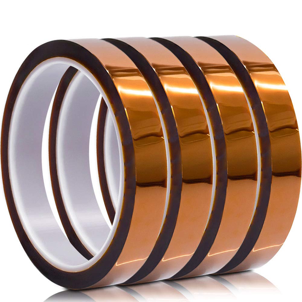 MYJOR Kapton Tape 4 Rolls, 10mm x 33m Heat Transfer Tape for Sublimation