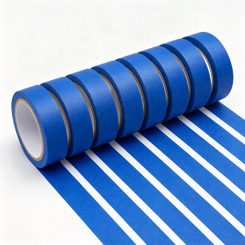 Tavira Blue Painters Tape 1 Inch Wide, UV Resistant Masking Tape, 8 Rolls x 20 Yards
