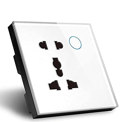 Protium WiFi Smart Wall Socket Compatible with Alexa, Home, and Smart Life App (5 Hole, Type D, White)