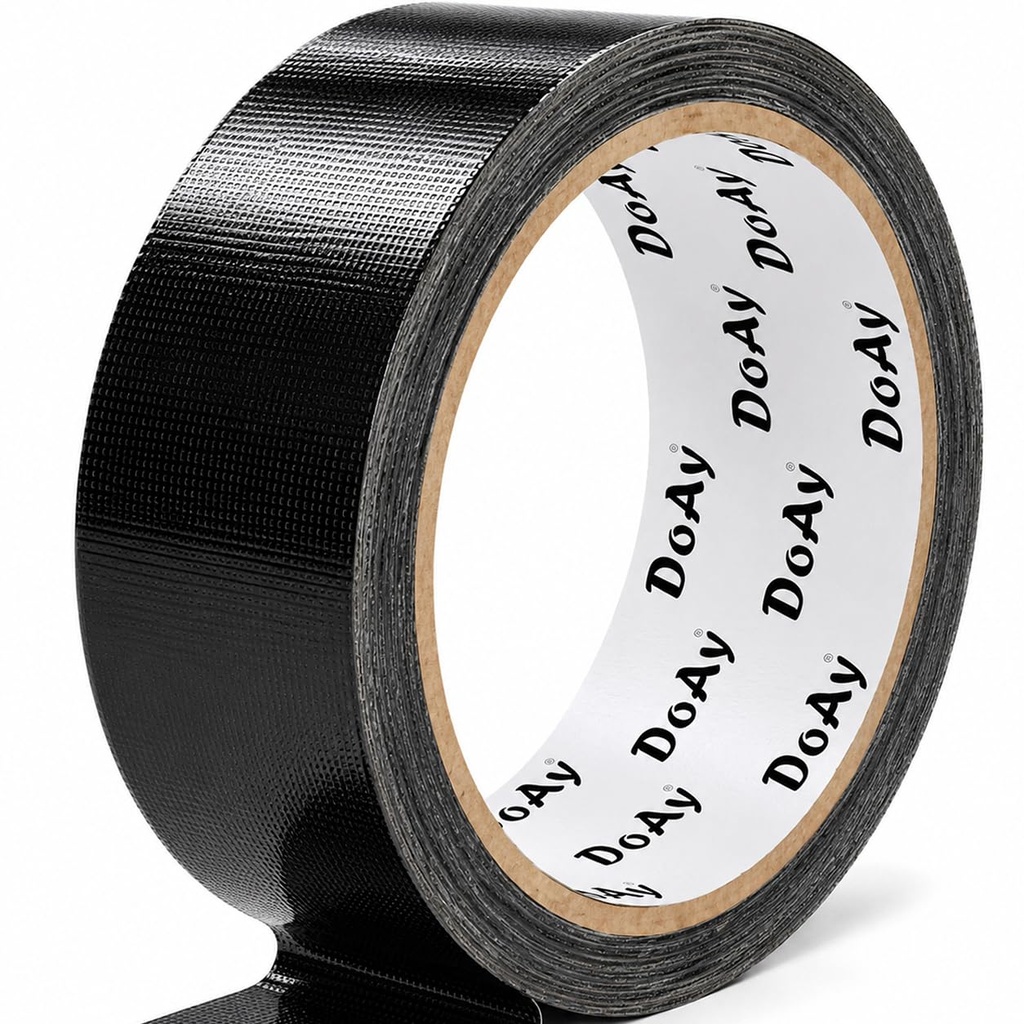Black Duct Tape - Heavy Duty Waterproof Tape 1.88 Inch Wide - Strong Adhesive, Extra Thickness, Tear by Hand - Great for Indoor & Outdoor Use, Moving Boxes, Repairs - 45 Ft