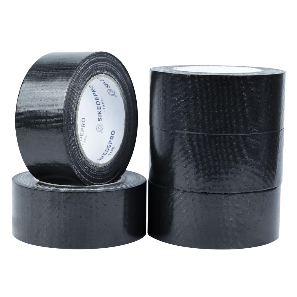 SIKEDEPRO 5-Pack Black Heavy Duty Duct Tape， 2 inches x 30 Yards Duct Tape,Strong, ducttape, Flexible, No Residue, Waterproof High Strength,All-Weather and Tear by Hand - Bulk Value for Repairs