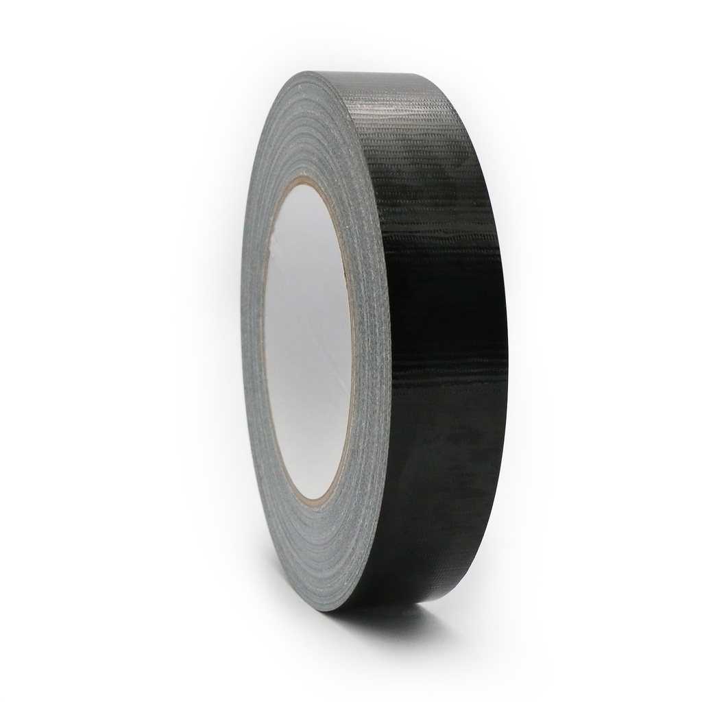 Multi Purpose Black Duct Tape 1 Inch X 44 Yards, Heavy Duty Strong Adhesive Tape, No Residue, Waterproof All Weather, Tear by Hand, Industrial Repairs