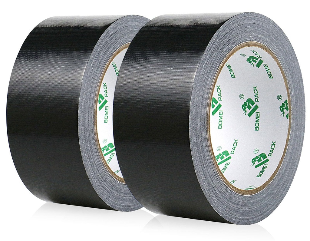Black Duct Tape 1.88 inch, Industrial Grade1.88 inches x 20 Yards (66 ft), 9 Mil Heavy-Duty, Waterproof, UV Resistant for Crafts & Home Improvement (2 Pack Total 40Yards)