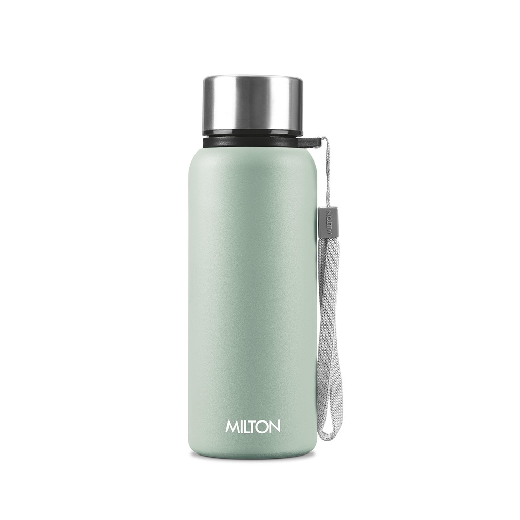 MILTON Brim 600 Stainless Steel Water Bottle 560 ml, Single Walled, ISI Certified I Leak Proof Lid, Rust Proof I For School, Office, Gym I Light Green