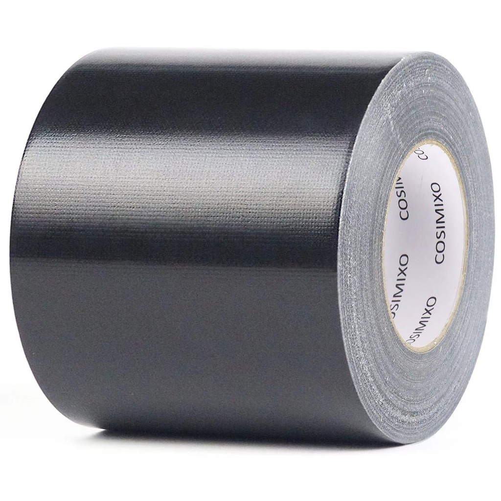 COSIMIXO 1-Pack Black Heavy Duty Wide Duct Tape, 4 inches x 55 Yards, Strong, Flexible, No Residue, All-Weather and Tear by Hand - Bulk Value for Repairs, Industrial, Professional Use