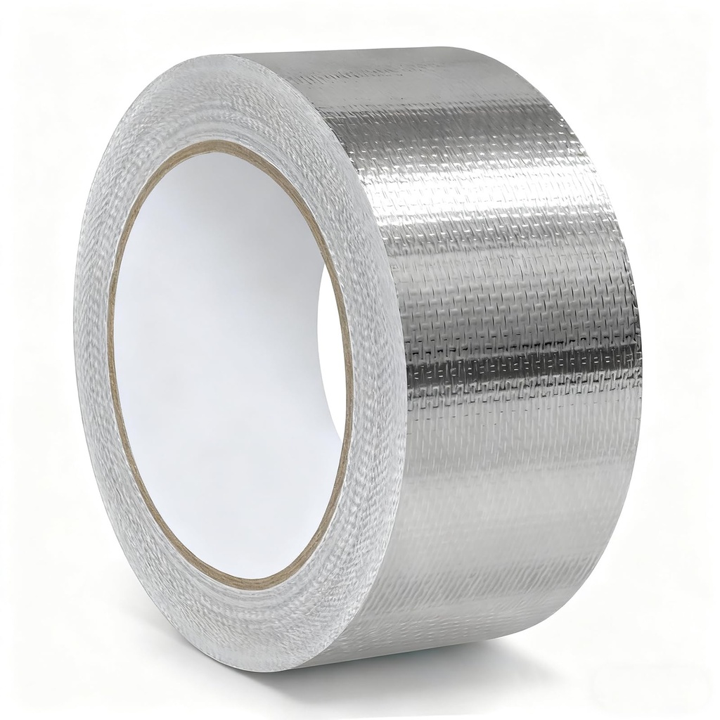 2" x 66 Ft Aluminum Foil Tape, 5.91 mil - Heavy Duty Heat Shield & Thermal Insulation Fiberglass Tape for HVAC Ductwork, Metal Ducts, Dryer Vents, AC Pipes, Exhaust Repair