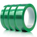 High Temperature Polyester Tape, Powder Coating Masking Tape, 428°F Continuous / 500°F Short-Term, Silicone Adhesive, 4 Rolls, 1/4 in, 1/2 in, 3/4 in, 1 in x 36 yd