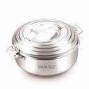 WARMEO Linea Premium Insulated Stainless Steel Casseroles | Easy to Carry Hot Boxes for Kitchen | Hot Food, Easy to Store | Silver | 2000ml