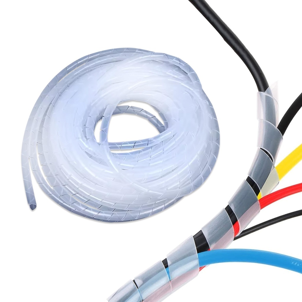 Robustt 25 Meter Spiral Wrap - Pack of 1 | 6mm Spiral Wrapping Band | Flexible and Bendable | Protect Cats Dogs Pets from Chewing Cords