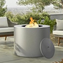 32" Smokeless Propane Fire Pit Table w/Lid, All in One Outdoor Fire Table, Alloy Steel Round Patio Firepit Table 50,000 BTUs, Lava Rocks, Weatherproof Cover, CSA Certified, for Deck, Backyard and Pool