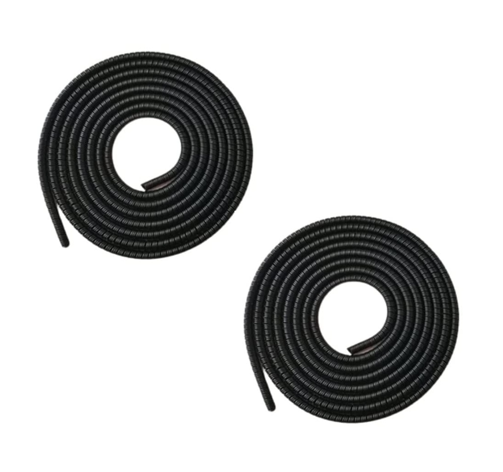 BKN Trending New Spiral Triple Colors 2M - 2Pcs Cable Cord Protectors Sleeve Winders | Super Long Size Cable Cord Protectors for Mobile Phone Charging Cable Earphones (Black, 2pcs)