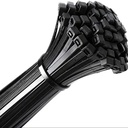 Teeth Grip Nylon Self Locking Zip Cable Ties, Black 300mm 12" inch, Pack of 100) Multi-Purpose Heavy Duty Cord Management Ties, Plastic Ties for Home, Office, Garden, Workshop.