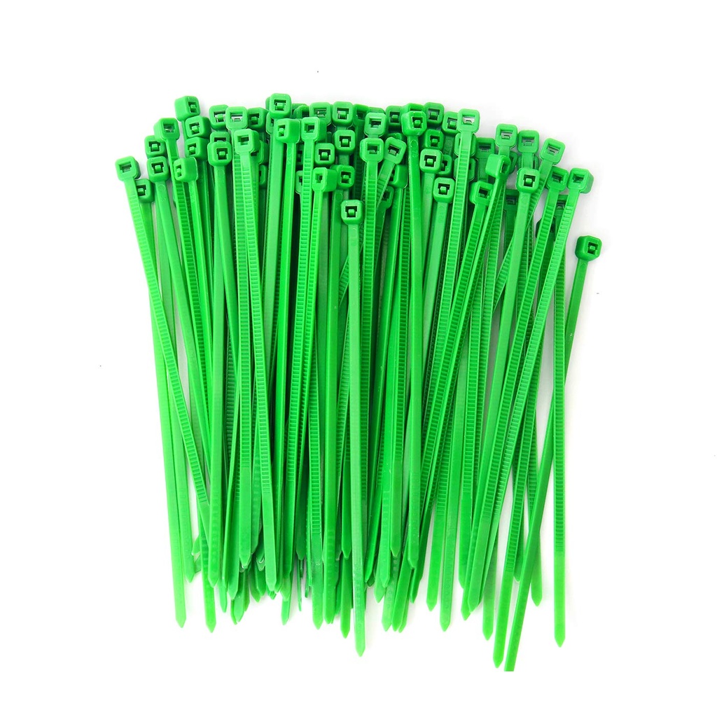 Electronic Spices Heavy Duty Industrial Grade Self Locking Cable Zip Ties (Green, 2.5mmX100mm) - Pack of 100 (GREEN)
