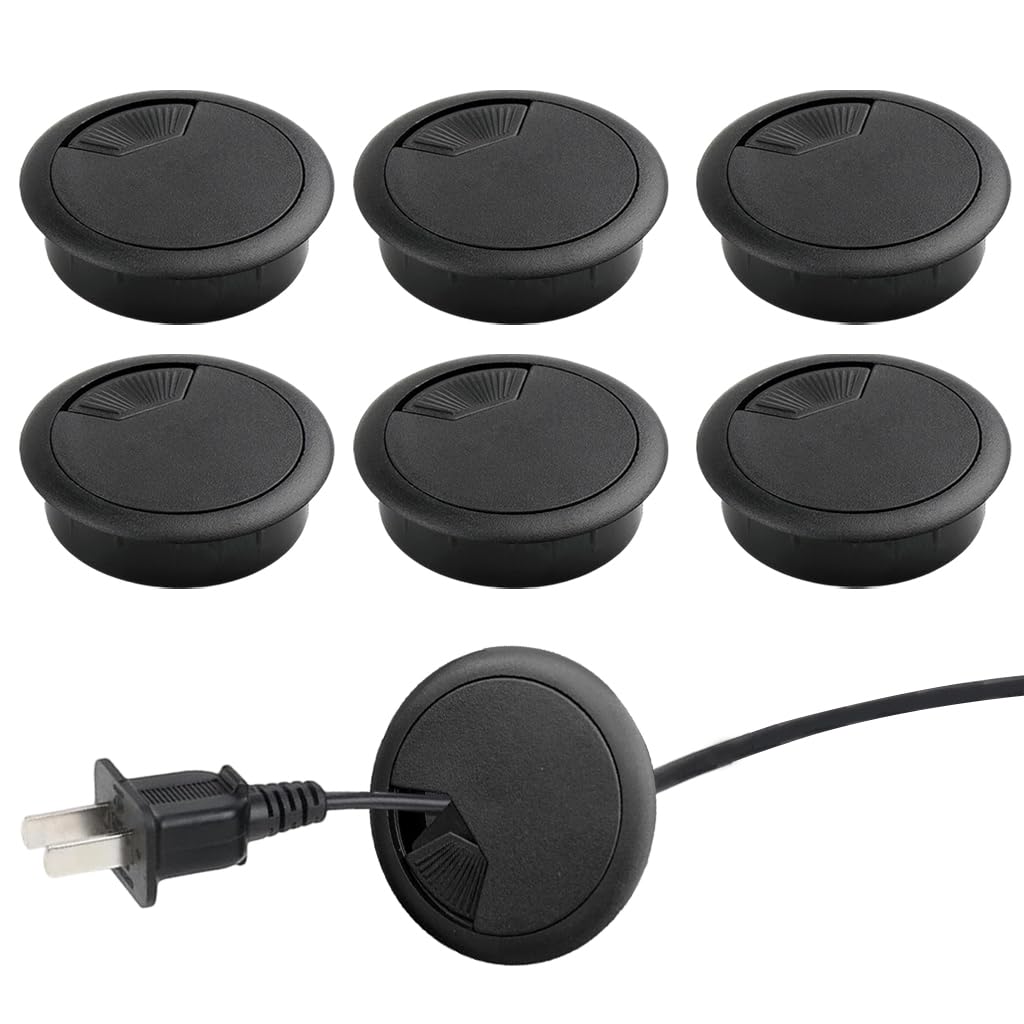 Serplex® 6Pcs Desk Grommets 2 Inch (50 mm) Desk Hole Cover for Cables, ABS
