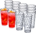 Amazing Abby - Glacier - 18-Ounce Plastic Tumblers (Set of 16), Plastic Drinking Glasses, All-Clear Reusable Cups, Stackable, BPA-Free, Shatter-Proof, Dishwasher-Safe