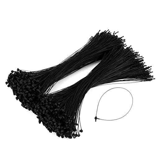 3 Inch 1000 Piece Black Snap Lock Pin Loop Plastic Tag Fastener Hook Ties (BLACK, 3 INCH)