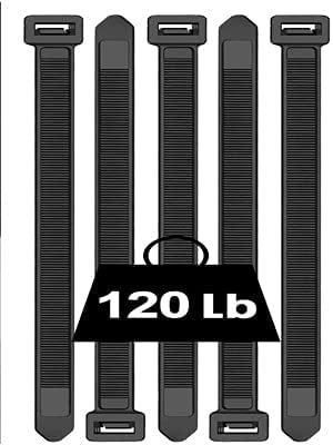 SCHOFIC Cable Zip Ties Heavy Duty 370 MM [Size 14.5 INCH], Ultra Strong Plastic [Polyamide] Wire Ties with 120 Pounds Tensile Strength, Nylon Tie Wraps with 7.6 MM Width (25, BLACK)
