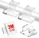 IMOX Mini Adhesive Cable Clips - Upgraded Wall Wire Holders for Cable Management: Small Cord Clips for Wall, Under Desk, Diwali Lights, Car, Ethernet, Electric Wire Hook (Pack of 40)