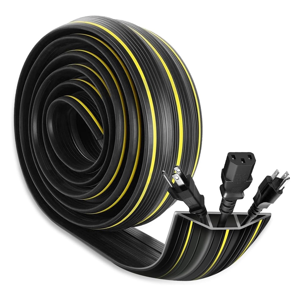 HASTHIP® 6.56ft Floor Cord Cover Protector PVC 3 Channels Contains Cords