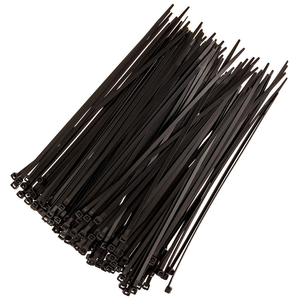 SCHOFIC UV Resistant Halogen Plastic Polyamide Nylon Cable Zip Ties Wire with Wraps and 49oz Tensile Strength, 4.8mm Width, 200mm (Black) -100 Pieces