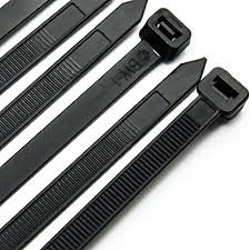 ELA Cable Ties 8 Inch 200 MM x 3.0 MM BLACK NYLON ZIP WIRE ORGANISER SELF LOCKING TIE (100 Pieces)