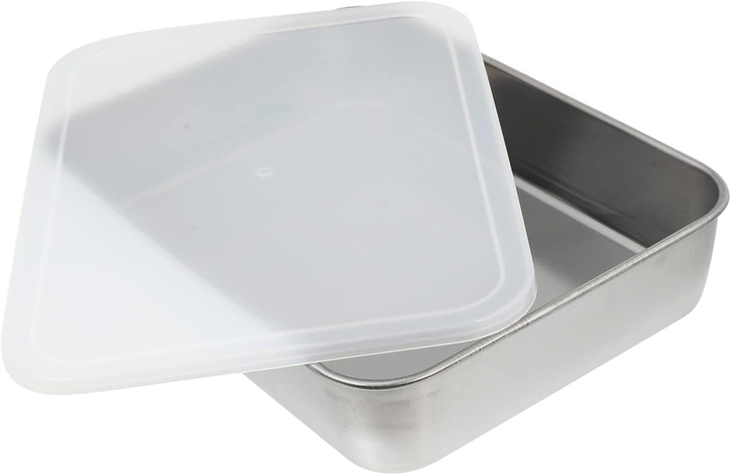 Fresh-Keeping Baking Tray with Lid 9.05X6.69X1.96 Inch Airtight Cake Container for Oven and Refrigerator Food Storage