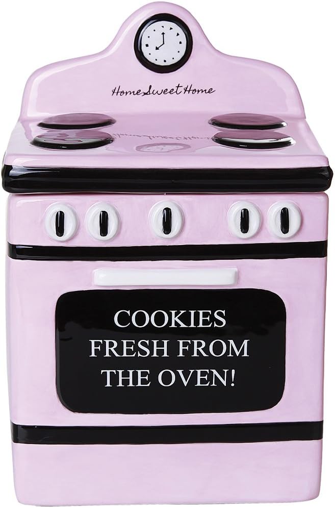 Pacific Giftware Retro Oven Freshly Baked Ceramic Cookie Jar with Air Tight Lid 8 inch Tall