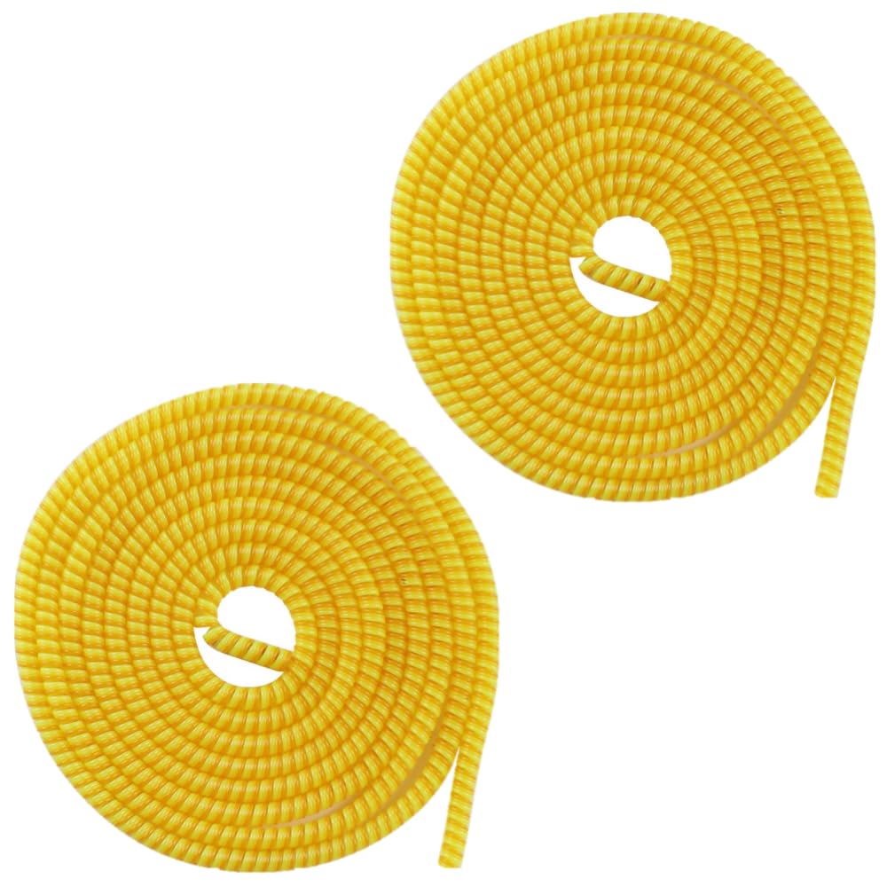 Florican Full Size 1.4 Meter (2 Pcs) Spiral Cable Protector Suitable for All iPhone/Android Mobile Charging Cables (Yellow)
