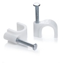 Plastic Wire 5 mm Fastener Circle Cable Clips & Staples with Sharp Metal Nail 100 Pieces