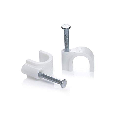 Rpi shop - 8mm Diameter wire Fastener Circle Cable Clip With Metal Nail For Cable Management Pack Of 50 Pcs