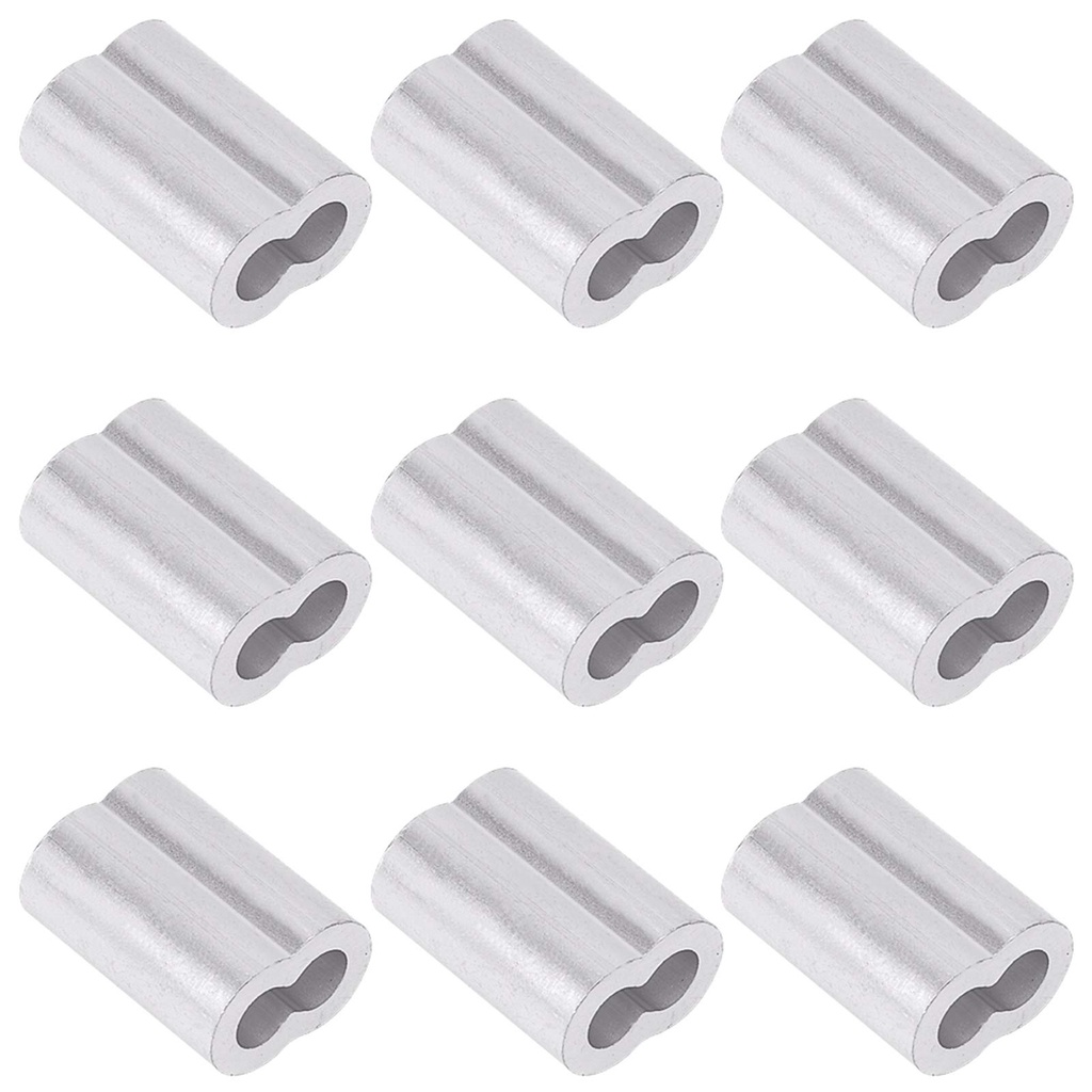 Swpeet 50Pcs 13/64" - 5mm Aluminum Crimping Loop Sleeve for Wire Rope and Cable or Anything Else Require Strong Cable