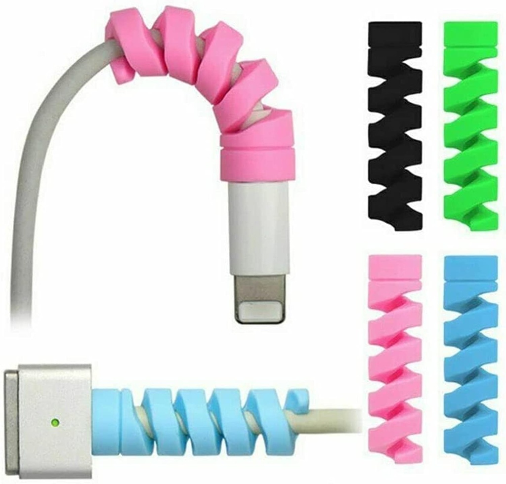 Leawall Spiral Cable Protector Cord Saver for Mac Charger, iPhone Charger, Wire Protector, Lightweight Durable Flexible Wire Winder for Charging Cables, Data Cables, Earphones, Pack of 8