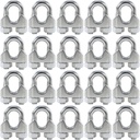 20PCS 1/8 Inches M3 Stainless Steel Wire Rope Cable Clip Clamp