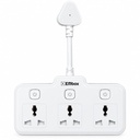 EMBOX Extension Board 2500W with Switches | 3 Universal Sockets Multi Plug Adapter | Fast Charging | No-Block Design | Multi Plug Socket, White