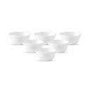La Opala Diva, Ivory Collection, Opal Glass Vegetable Bowl Set 6 pcs, Plain White