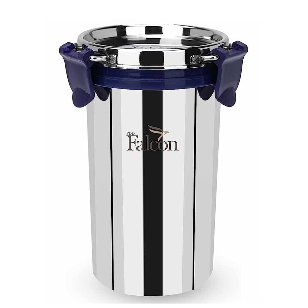 PDDFALCON EcoNxt Stainless Steel Tumbler/Glass Set with All-Steel Lid, Extra Clamp,Zero Plastic Contact,100% Leakproof BIS Certified, Jindal Seal & Made in India Ideal for Office, Gym, Travel (300ml)