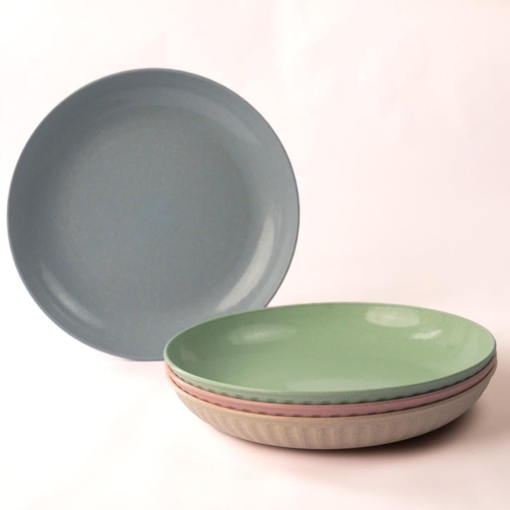 Irida Naturals Planet Friendly Fluted Dinner Plates Set | 9 inch | 4pcs