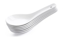 Ceramic Soup and Dessert Spoon, Microwave Safe - Pack of 6 (White) - 13 Cm
