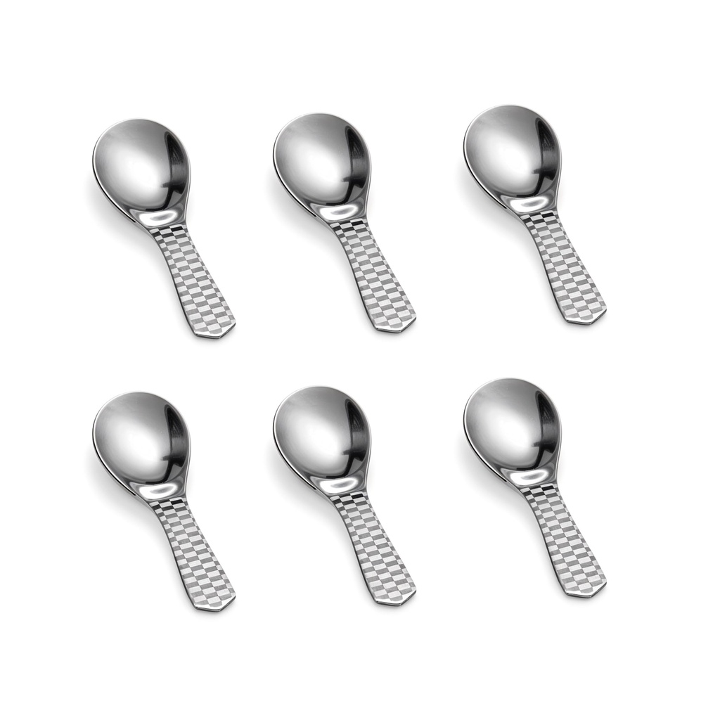 Kitchen Expert - Stainless Steel Masala Spoons | Heavy Guage | Mini Spoons for Tea/Sugar | Spices Spoon for Kitchen | for Small Containers | Spoon for Masala Dabba | Set of 6 | Silver Color