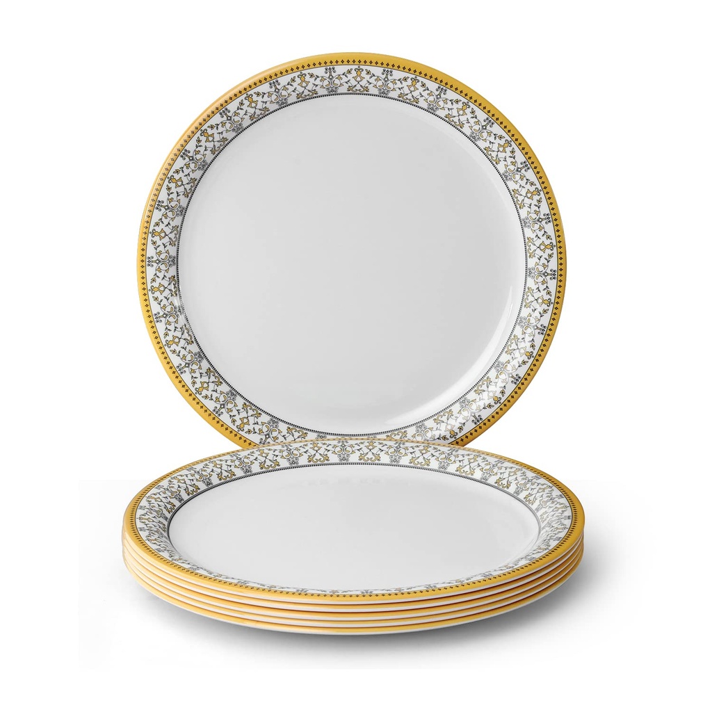 Superware | Pure Melamine | Buffet Plate Set – ForgetMeNot 12.5” (6 nos.) | Stain Free, Glazed Finish